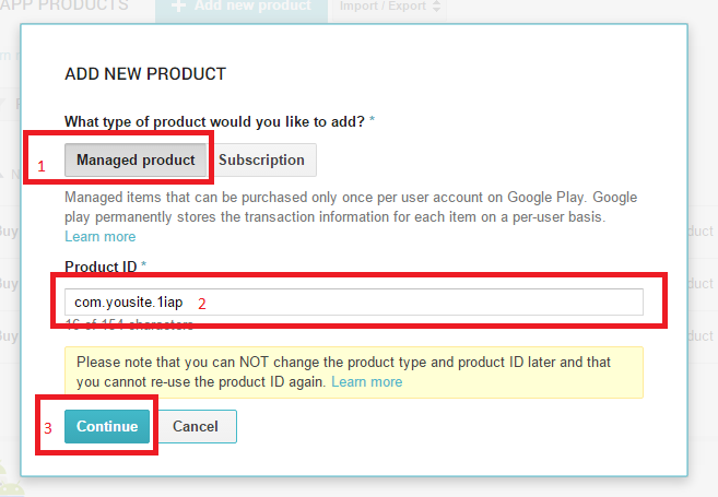 How to add Google in-app purchase