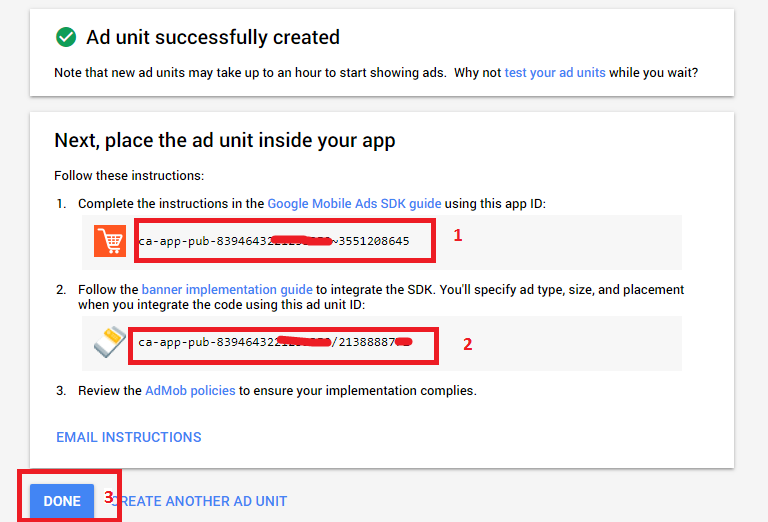How to get banner_ad_unit_id from AdMob