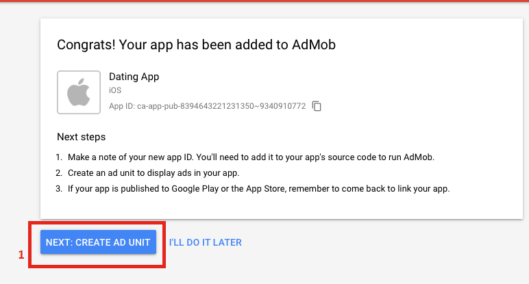 How to create AdMob Banner and Get banner_ad_unit_id from AdMob (iOS App)