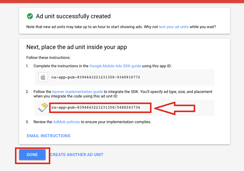 How to create AdMob Banner and Get banner_ad_unit_id from AdMob (iOS App)